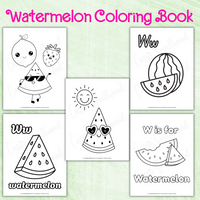 printable watermelon coloring book pdf for kids