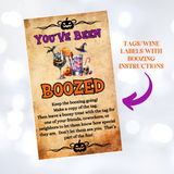 You've been boozed tags or wine bottle labels