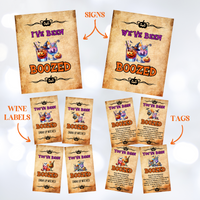 You've been boozed tags, wine labels, signs