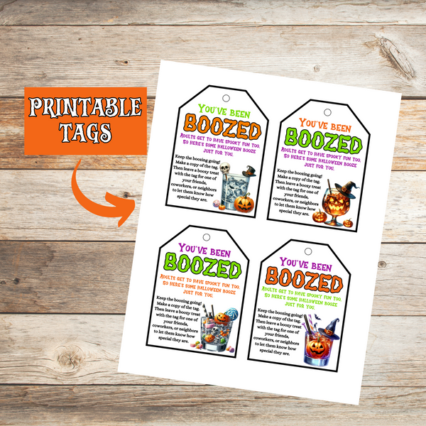 You've been boozed tags printable pdf