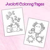 printable axolotl pictures to color pdf