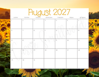 blank monthly calendar printable 2027 August