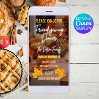 friendsgiving animated digital invitation