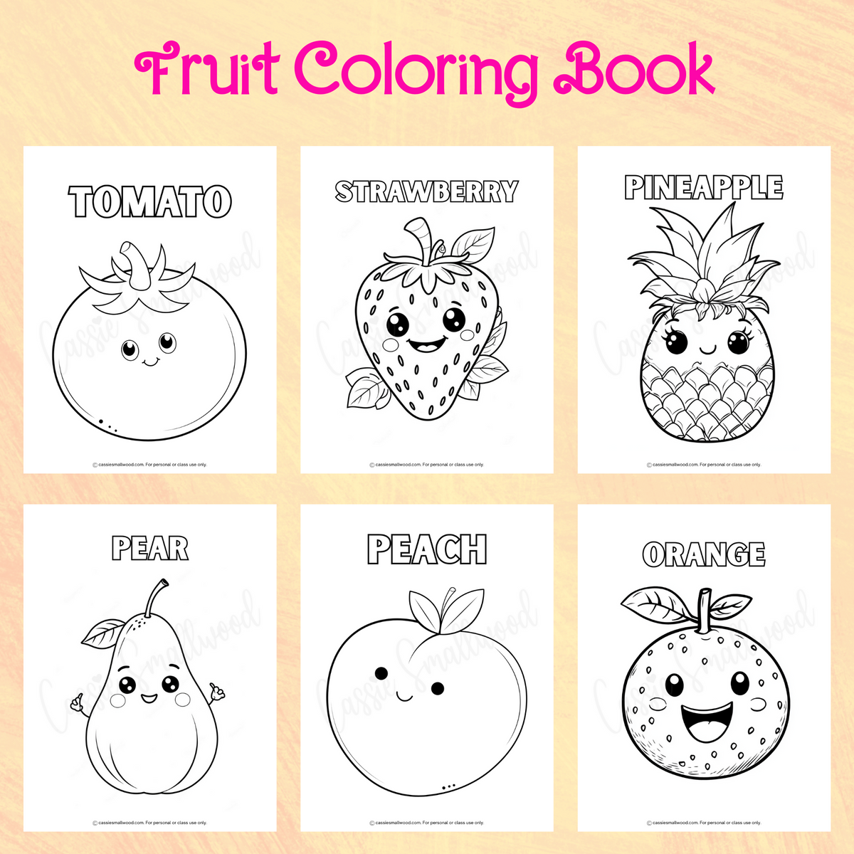 Printable Fruit Coloring Book (38 Fruit Coloring Pages) – Cassie Smallwood