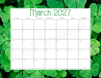 March printable 2027 calendar