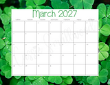 March printable 2027 calendar