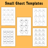 small printable ghost templates, little ghost outlines, mini ghost patterns, small ghost stencils for Halloween crafts, cute ghost templates, scary ghost templates, plain ghost templates