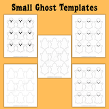 small printable ghost templates, little ghost outlines, mini ghost patterns, small ghost stencils for Halloween crafts, cute ghost templates, scary ghost templates, plain ghost templates