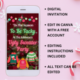 tacky sweater party digital invite animated