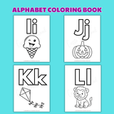 printable uppercase and lowercase letters coloring pages kindergarten pdf, letter I coloring page, letter j coloring page, letter k coloring page, letter l coloring page preschool