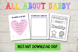 my daddy is the best printable daddy questionnaire, drawing page, and world's best daddy coloring page pdf