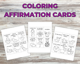 coloring affirmation cards for kids, children's gratitude journal pdf printable