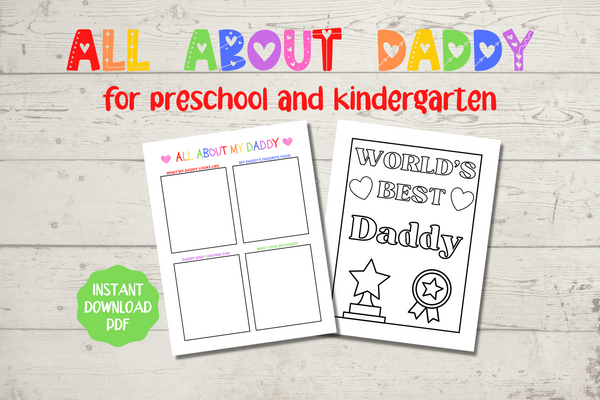 all about daddy printable worksheets for preschool