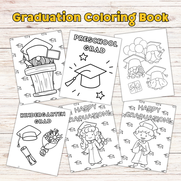 cute printable graduation coloring book, preschool graduation coloring pages, kindergarten graduation coloring pages