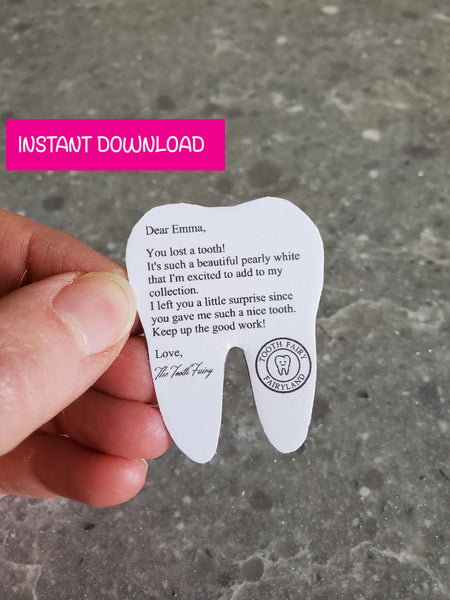 Customizable Mini Tooth Fairy Letter Template For Boys