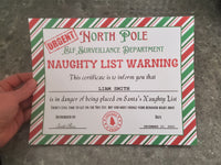 Digital download naughty letter from Santa editable printable pdf