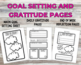 goal setting and daily gratitude coloring pages for kids printable pdf