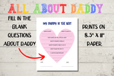 all about my daddy printable questionnaire for Father's Day pdf