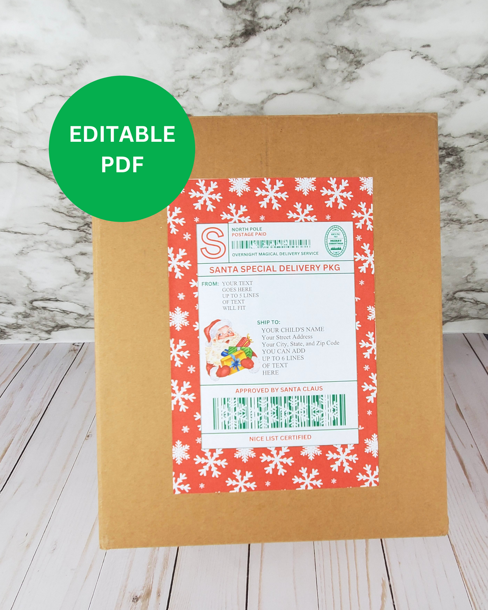 Editable North Pole Shipping Label From Santa Cassie Smallwood Editable north pole shipping label from santa cassie smallwood