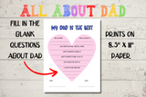 all about my dad questionnaire fill in the blank questions printable pdf
