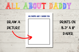 all about daddy printable picture drawing page pdf