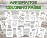 positive affirmation coloring pages for kids, daily affirmations coloring book for children printable pdf