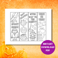 printable halloween coloring bookmarks for kids