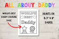 world's best daddy fathers day coloring page simple pdf