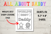 world's best daddy coloring page pdf Father's day coloring sheet