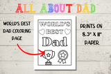 World's best dad coloring page, Father's day coloring sheet printable pdf