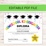 editable homeschool kindergarten graduation certificate printable kindergarten at home diploma certificate of completion pdf