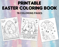 printable Easter coloring book with difficult Easter coloring pages for adults and older children as well as easy Easter pictures to color in