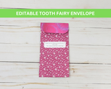 Editable tooth fairy envelope for kids first tooth, apology, printable pdf