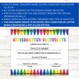 editable kindergarten diploma template customized kindergarten graduation certificate printable kindergarten certificate of completion