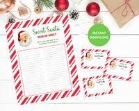 printable secret santa sign up sheet and drawing cards template set