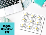 Your order made my day tags printable PDF, Your order brightened my day tags, small business thank you tags printable with yellow sun