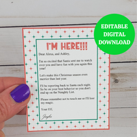 Mini editable elf arrival letter printable pdf
