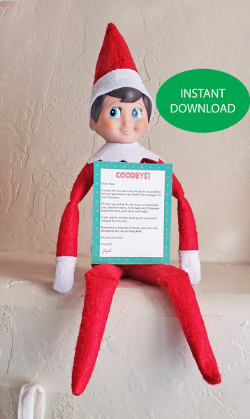 editable Elf On The Shelf Goodbye letter printable