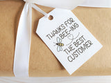 Bee small business thank you tags printable, thanks for bee-ing the best customer tags, Printable gift tags for small business