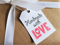 Handmade with love tags printable, Handmade with love gift tags, cute Etsy packaging ideas