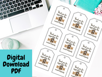 Digital download mom owned business thank you tags with leopard print, small business product packaging, Etsy shop thank you tags printable