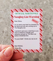 Printable editable Naughty list warning letter from Santa Claus elf on the shelf idea