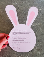 pink bunny ears printable Easter bunny letter template