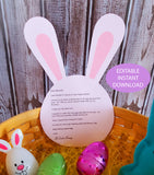 Pink Easter Bunny note template editable
