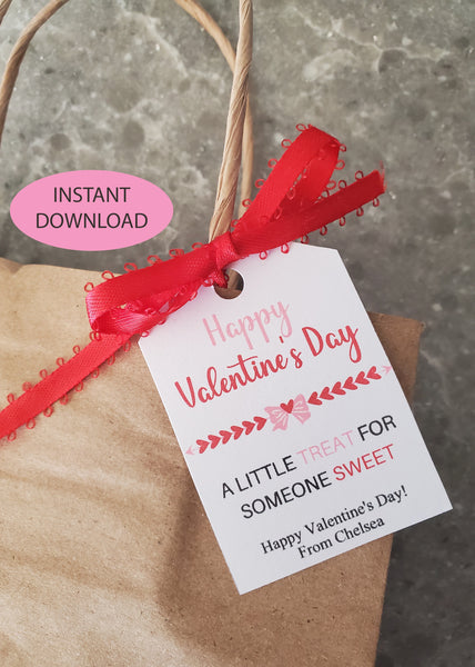 Editable Printable Happy Valentines Day tag templates