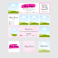Design your own Etsy shop banner template editable in Canva