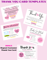 thank you cards business printable, thank you cards small business, thank you card templates edit in Canva, thank u cards for small business, custom boutique insert