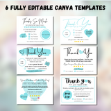 DIY printable small business thank you cards bundle, Business templates Canva editable
