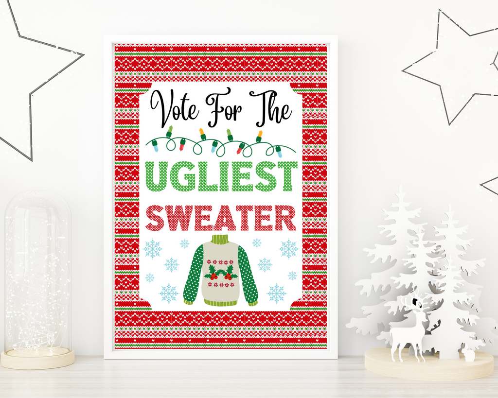 Printable Ugly Sweater Award, Voting Cards, and Sign – Cassie Smallwood