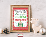 ugly sweater voting sign for ugly Christmas sweater party game